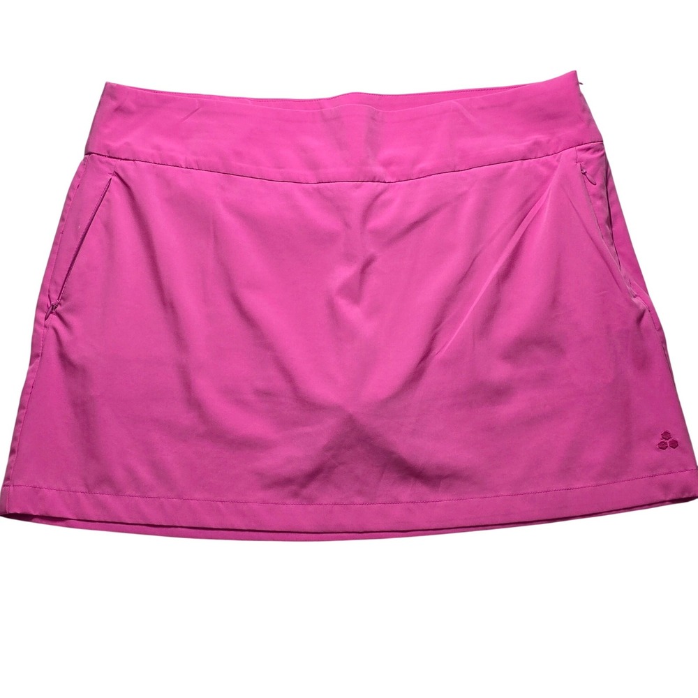 Women's Size XL Golf Skort Hot Pink Woven Side Zip Built-In Shorts